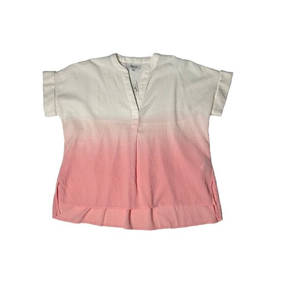 Madewell Tops - Madewell Lakeline Short Sleeve Cream & Pink Ombre Shirt - NWT